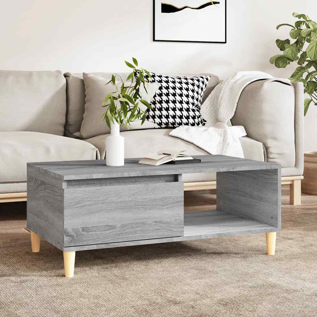 JUNG Vida Couchtisch Grau Sonoma 90x50x36,5 cm Holzwerkstoff
