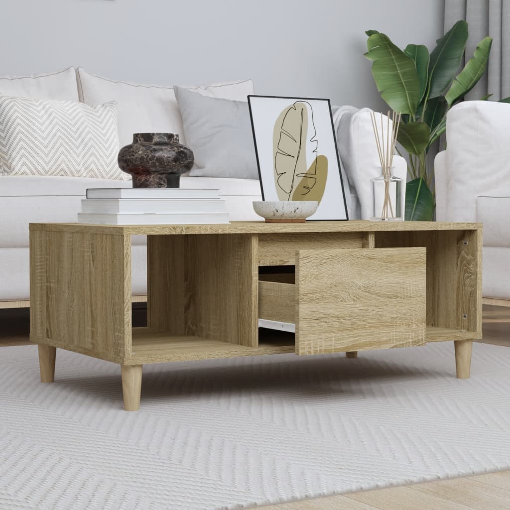 JUNG Vida Couchtisch Sonoma-Eiche 90x50x36,5 cm Holzwerkstoff