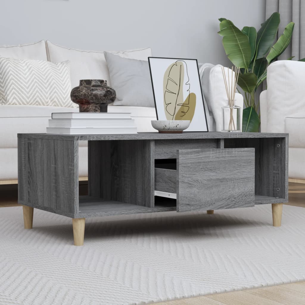 JUNG Vida Couchtisch Grau Sonoma 90x50x36,5 cm Holzwerkstoff