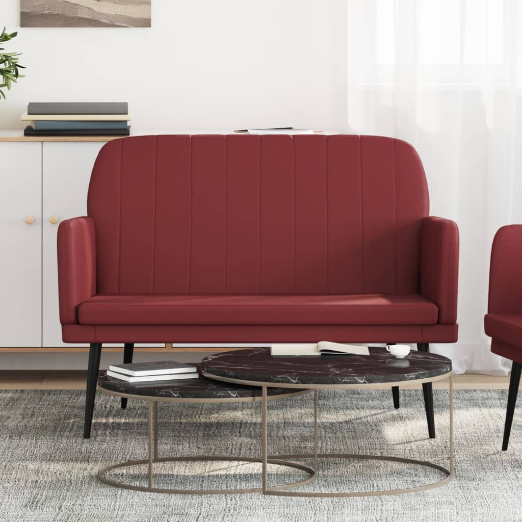 JUNG Vida Sitzbank Weinrot 107x80x81 cm Kunstleder