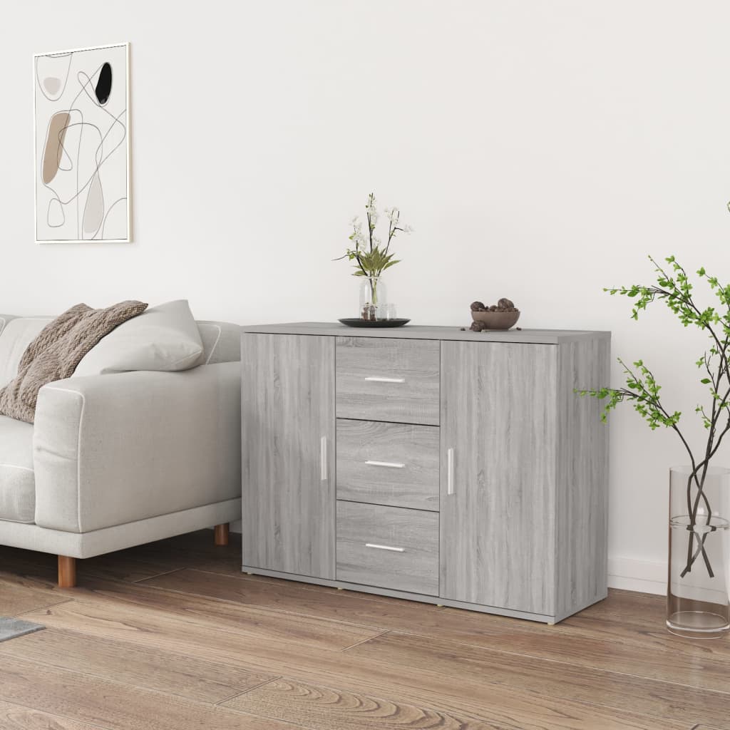 JUNG Vida Sideboard Grau Sonoma 91x29,5x65 cm Holzwerkstoff