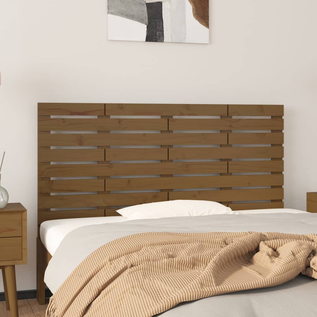 JUNG Vida Wand-Kopfteil Honigbraun 126x3x63 cm Massivholz Kiefer