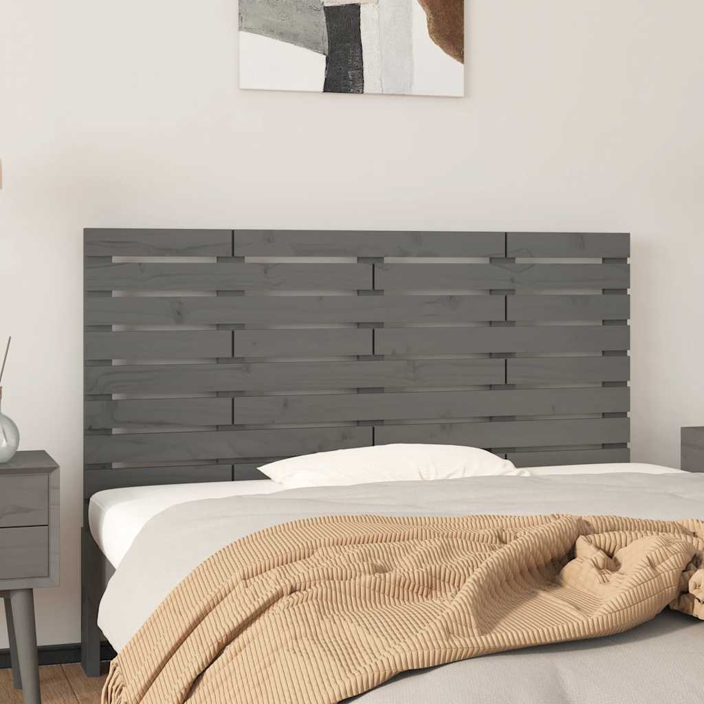 JUNG Vida Wand-Kopfteil Grau 141x3x63 cm Massivholz Kiefer