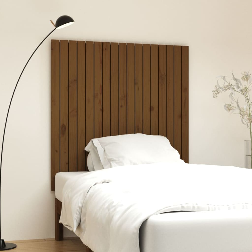 JUNG Vida Wand-Kopfteil Honigbraun 108x3x110 cm Massivholz Kiefer
