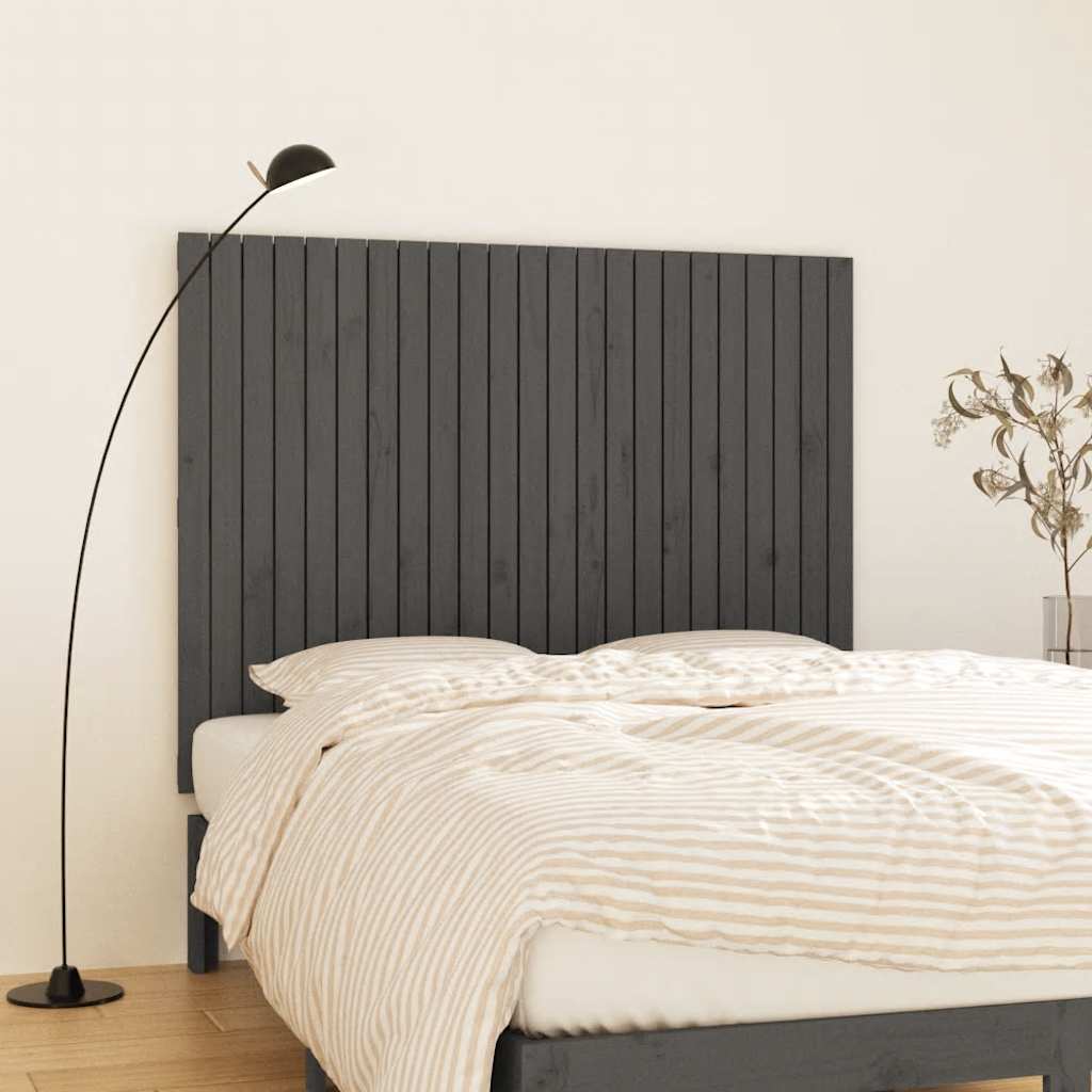 JUNG Vida Wand-Kopfteil Grau 146,5x3x110 cm Massivholz Kiefer
