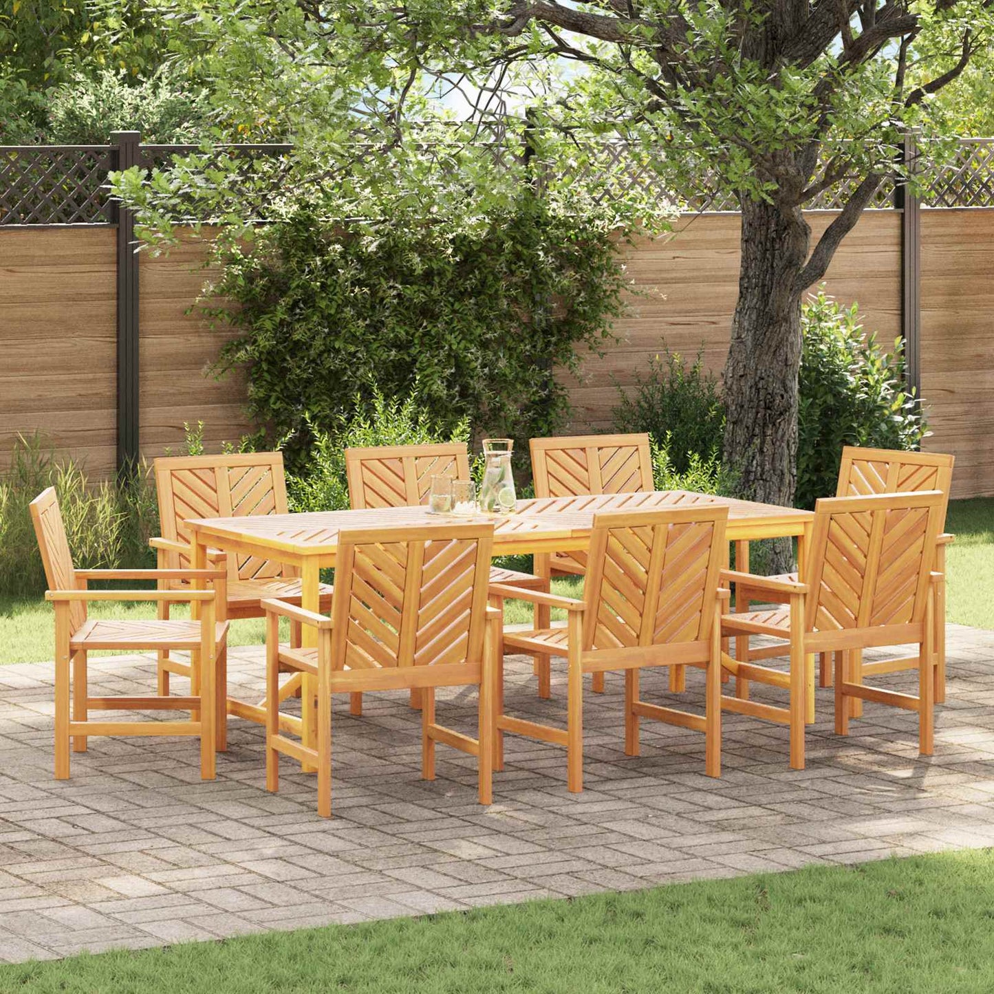JUNG Vida Esszimmerstuhl 8 pcs Natur 62,5 x 59 x 89 cm Massivholz Akazie