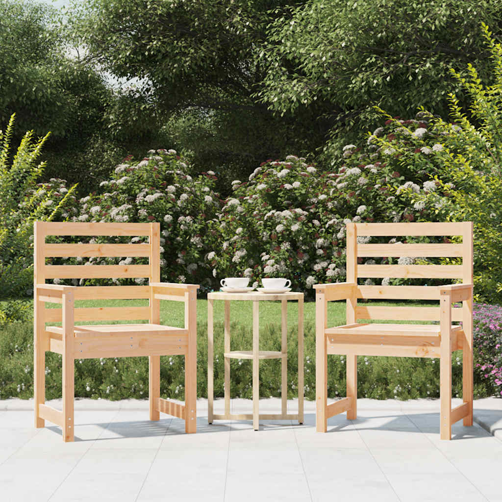 JUNG Vida Gartenstühle 2 Stk. 60x48x91 cm Massivholz Kiefer