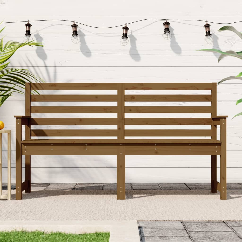 JUNG Vida Gartenbank Honigbraun 159,5x48x91,5 cm Massivholz Kiefer