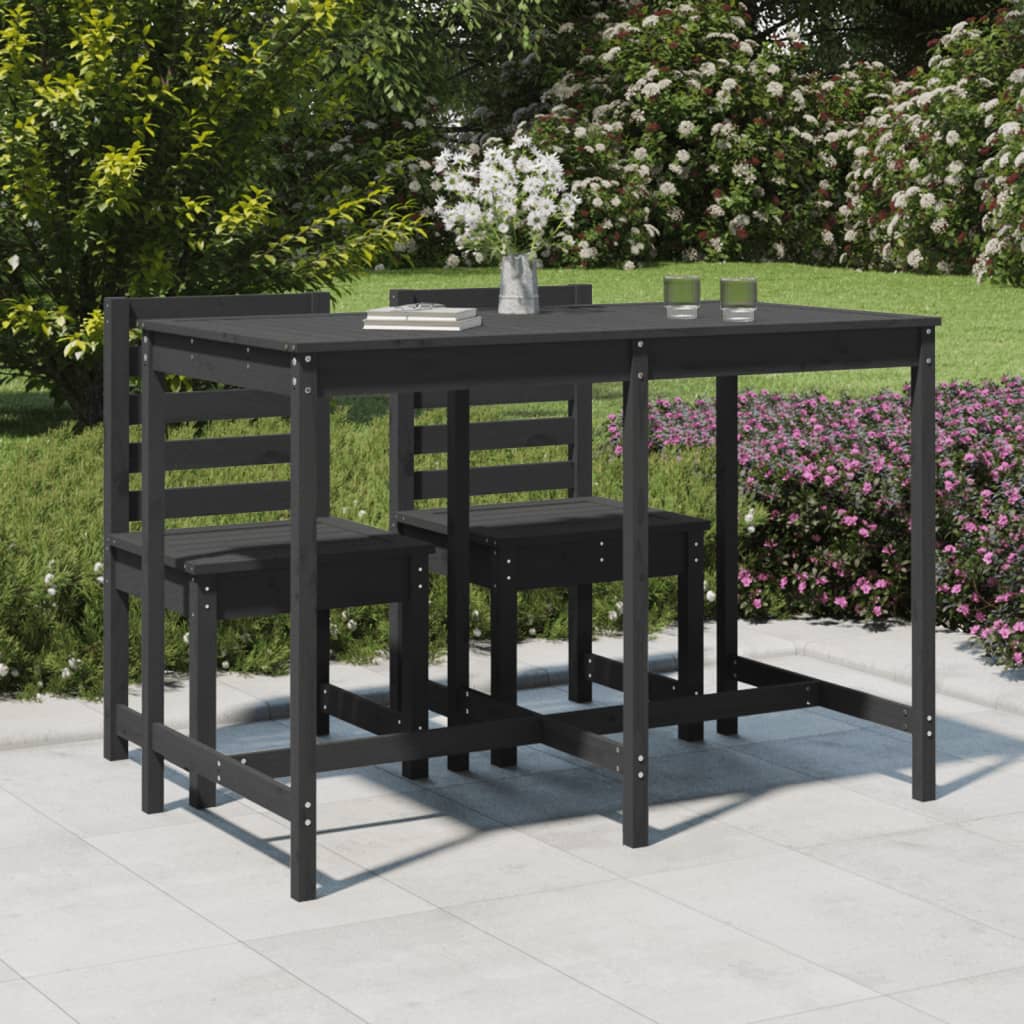 JUNG Vida Gartentisch Grau 159,5x82,5x110 cm Massivholz Kiefer