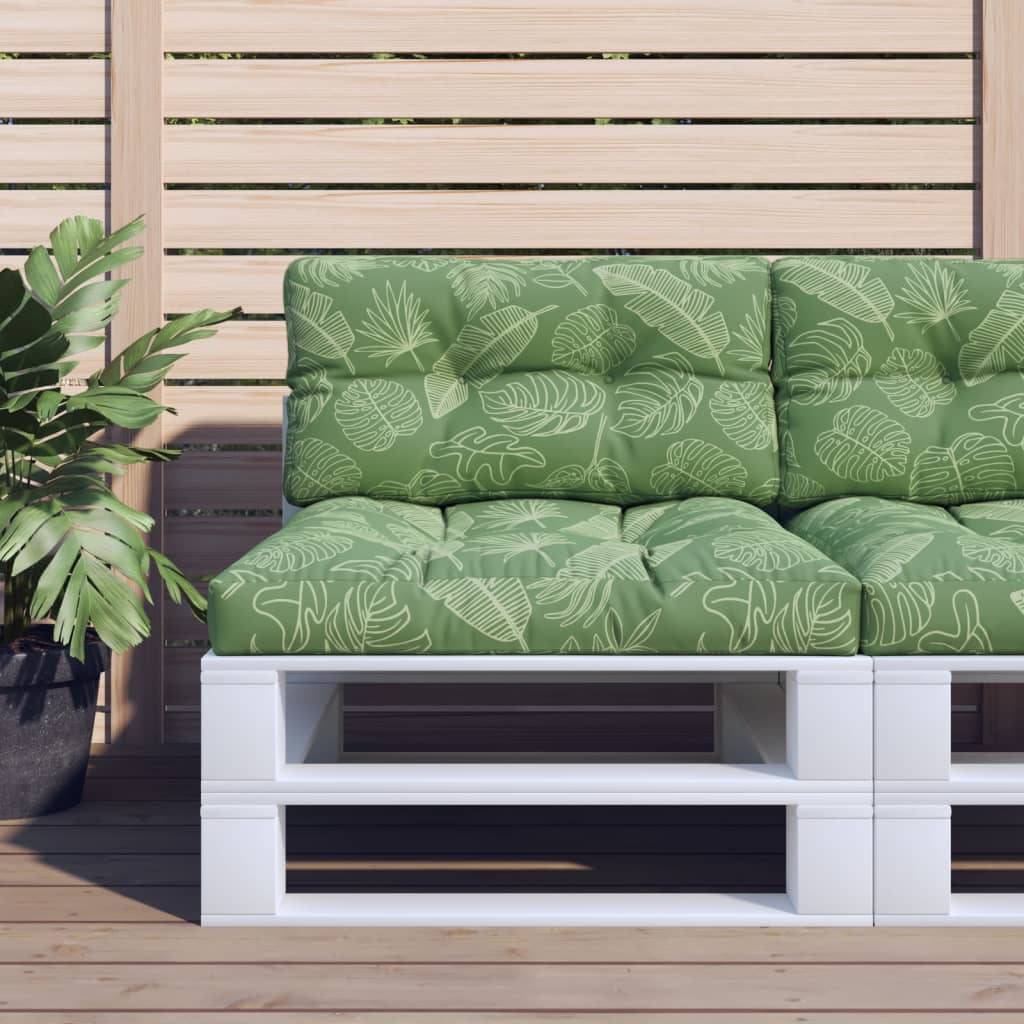 JUNG Vida Palettenkissen Blattmuster 70x40x12 cm Stoff