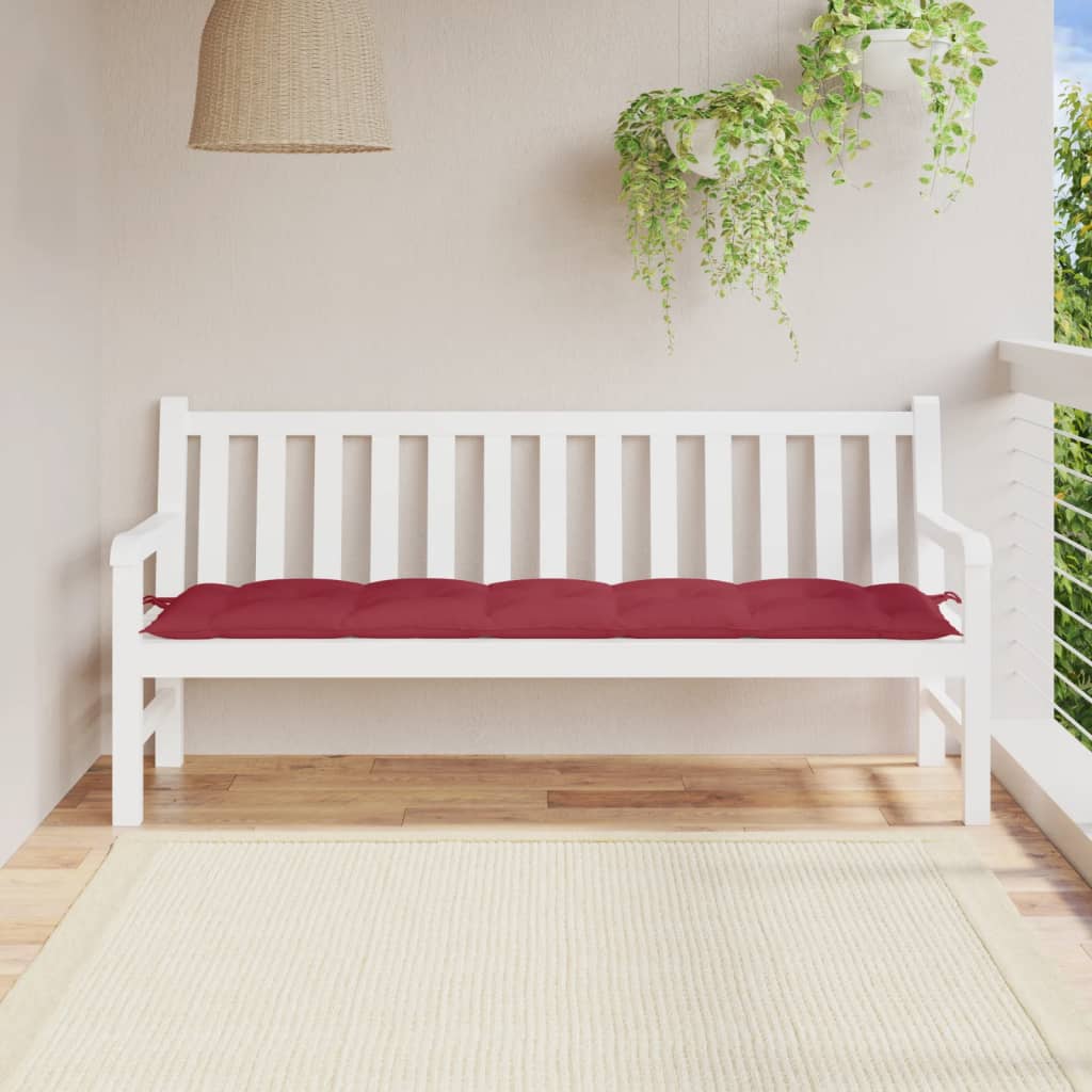 JUNG Vida Gartenbank-Auflage Weinrot 180x50x7 cm Oxford-Gewebe