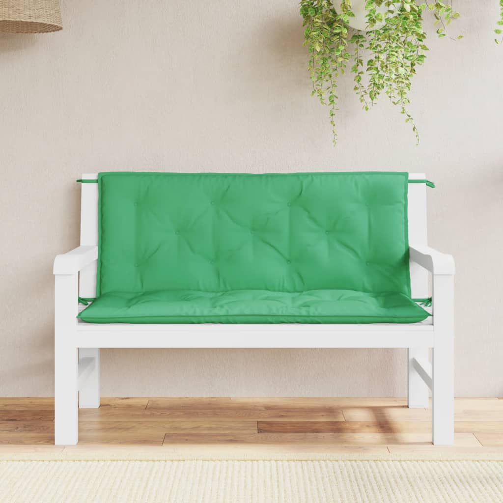 JUNG Vida Gartenbank-Auflagen 2 Stk. Grün 120x50x7 cm Oxford-Gewebe