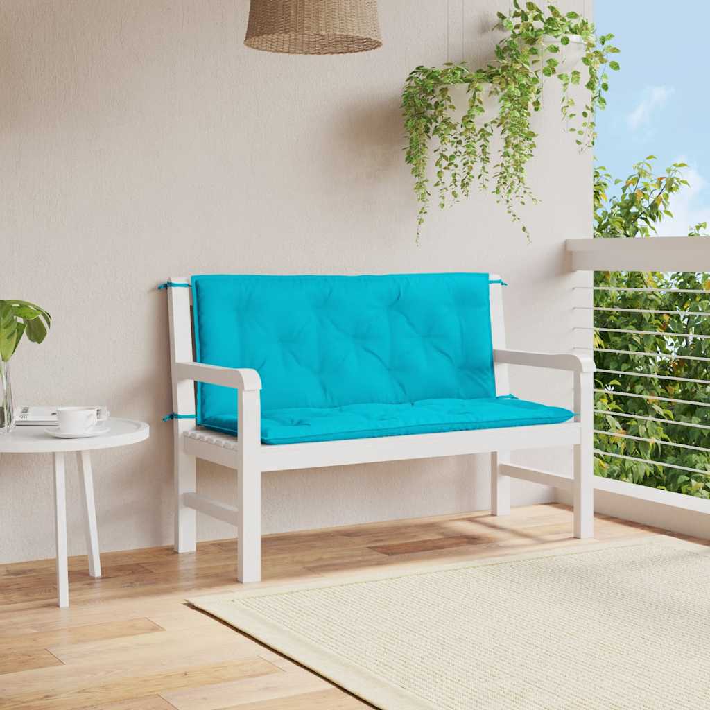 JUNG Vida Gartenbank-Auflagen 2 Stk. Türkis 120x50x7 cm Stoff