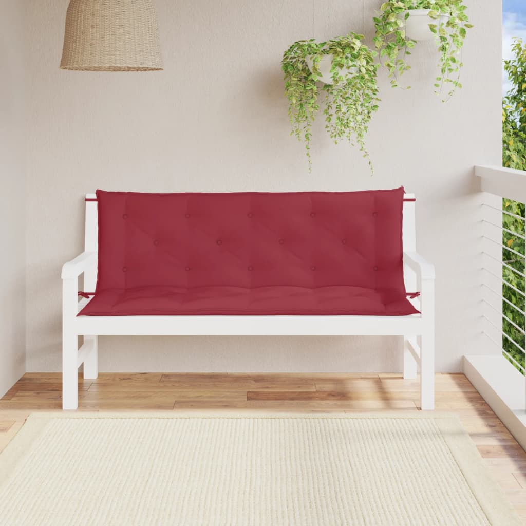 JUNG Vida Gartenbank-Auflagen 2 Stk. Weinrot 150x50x7 cm Oxford-Gewebe