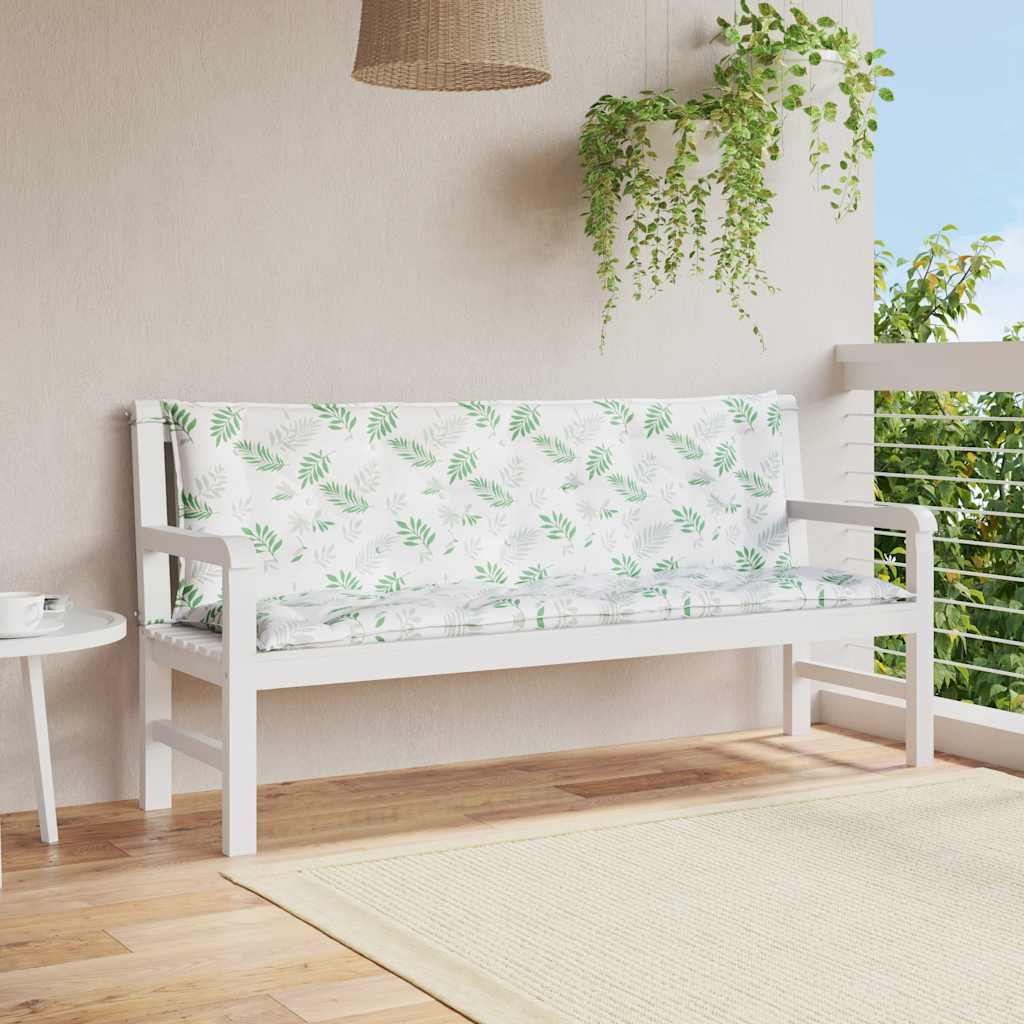 JUNG Vida Gartenbank-Auflagen 2 Stk. Blattmuster 150x50x7 cm Stoff