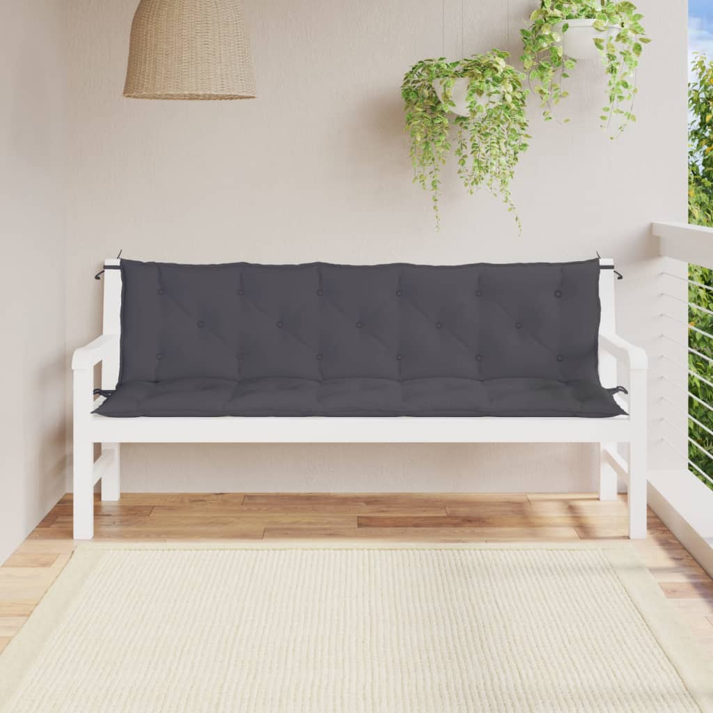 JUNG Vida Gartenbank-Auflagen 2 Stk. Anthrazit 180x50x7 cm Oxford-Gewebe