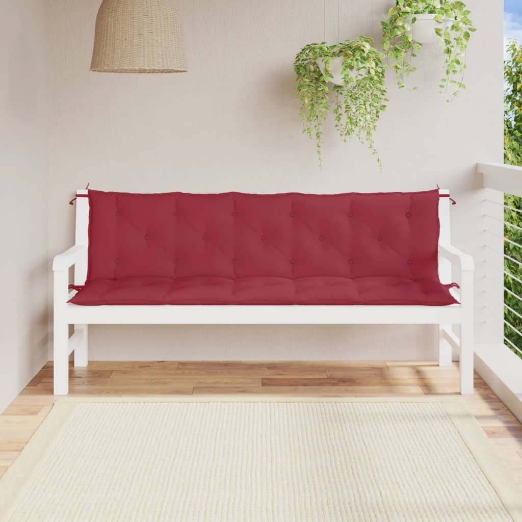 JUNG Vida Gartenbank-Auflagen 2 Stk. Weinrot 180x50x7 cm Oxford-Gewebe