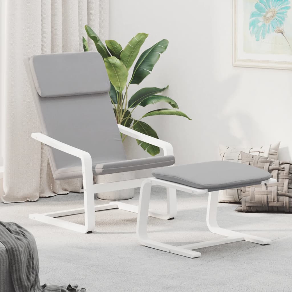 JUNG Vida Relaxsessel mit Hocker Hellgrau Stoff