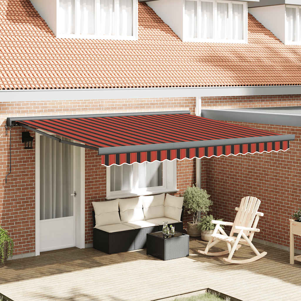 JUNG Vida Markise Einziehbar Orange und Braun 4x3 m Stoff & Aluminium