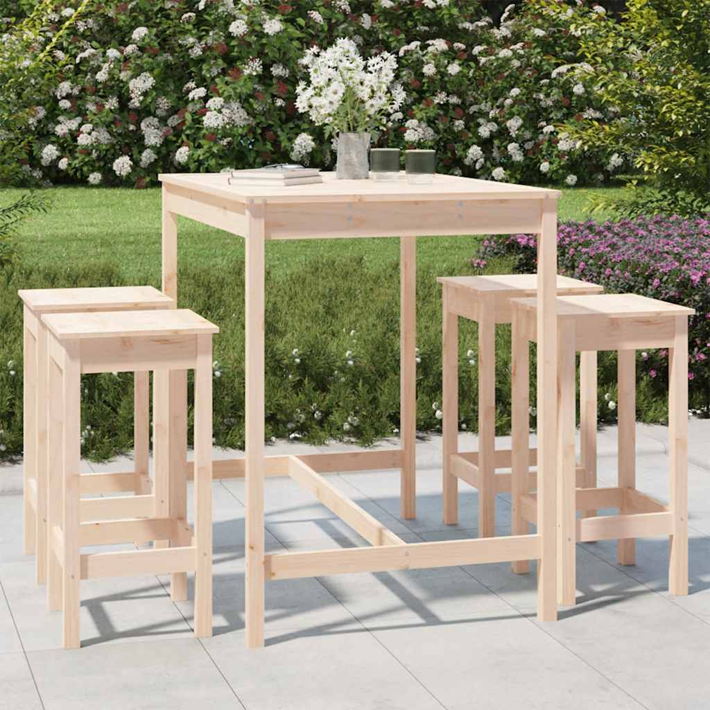 JUNG Vida 5-tlg. Gartenbar-Set Massivholz Kiefer