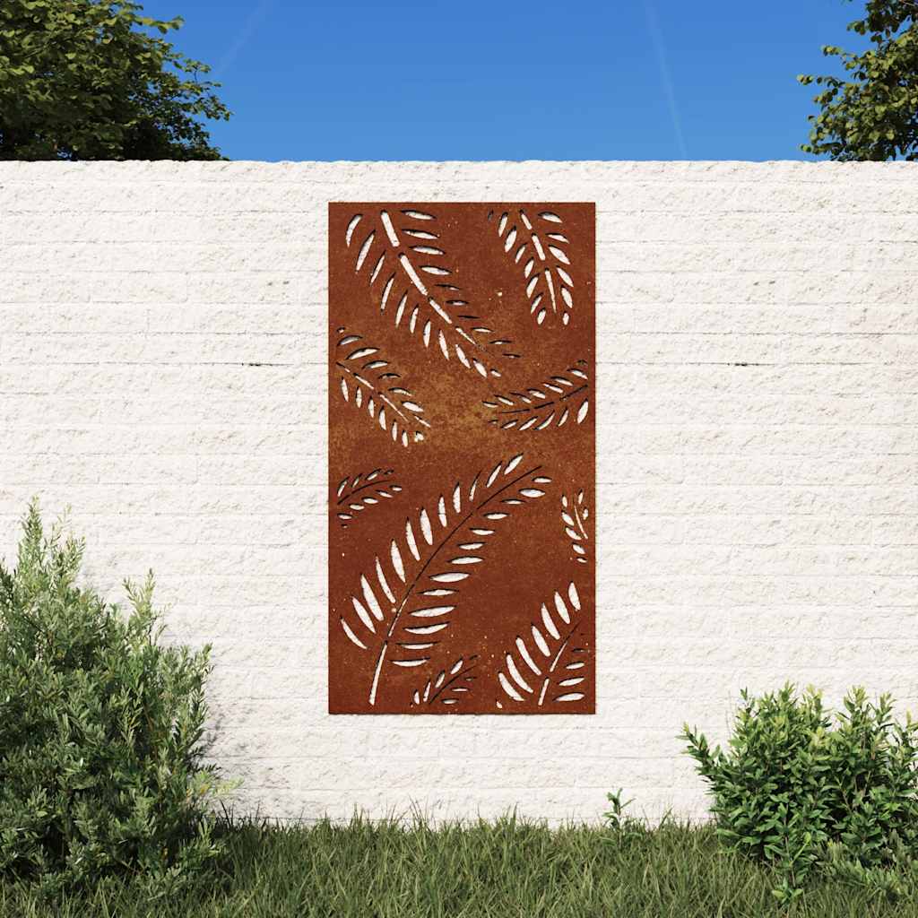 JUNG Vida Garten-Wanddeko 105x55 cm Cortenstahl Blatt-Design