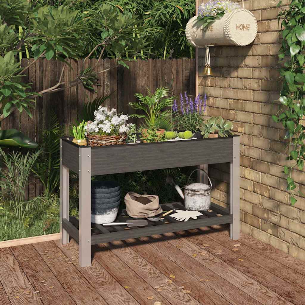 JUNG Vida Garten-Hochbeet mit Ablage Grau 120x50x75 cm WPC