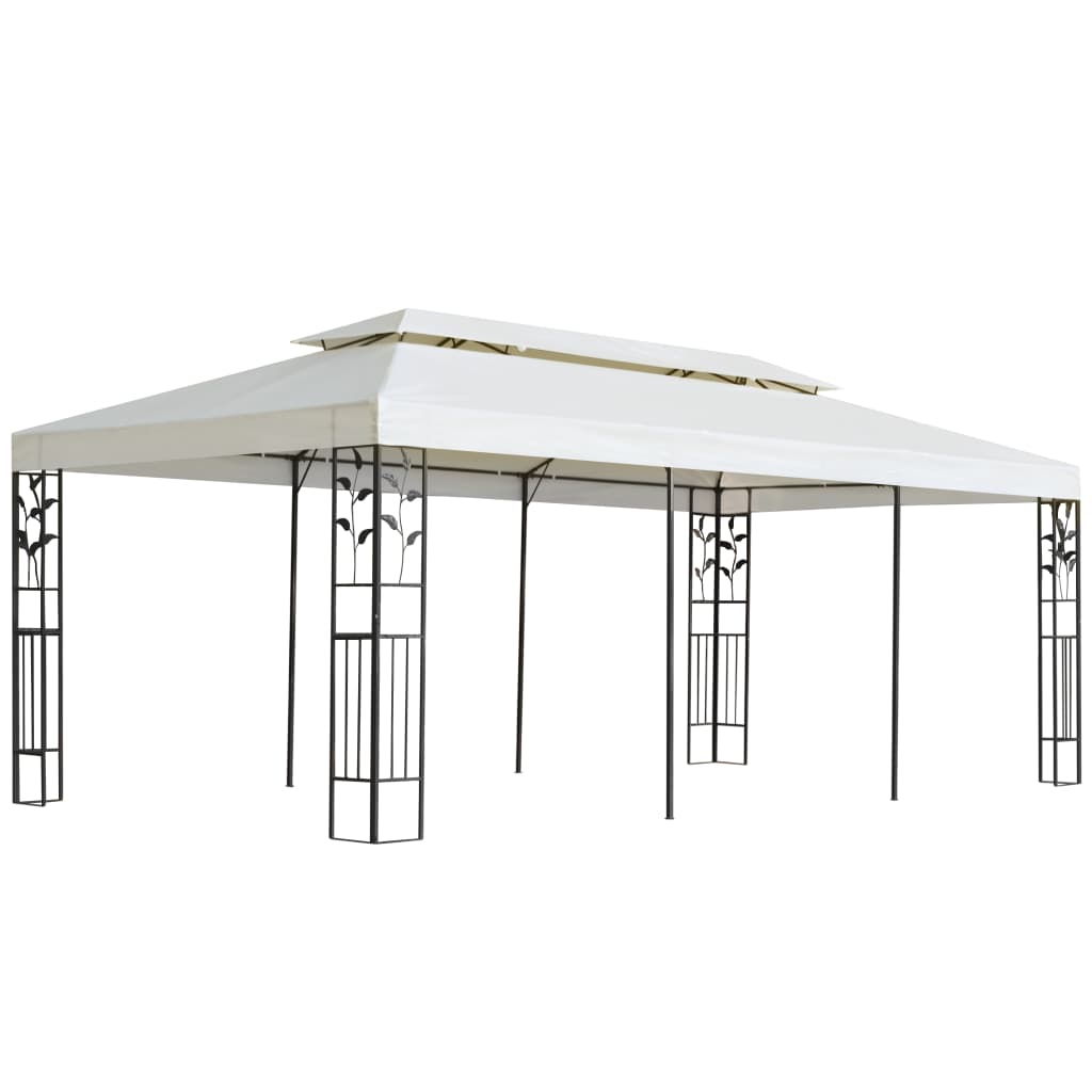 JUNG Vida Pavillon mit Doppeldach Weiß 6x3 m Stahl