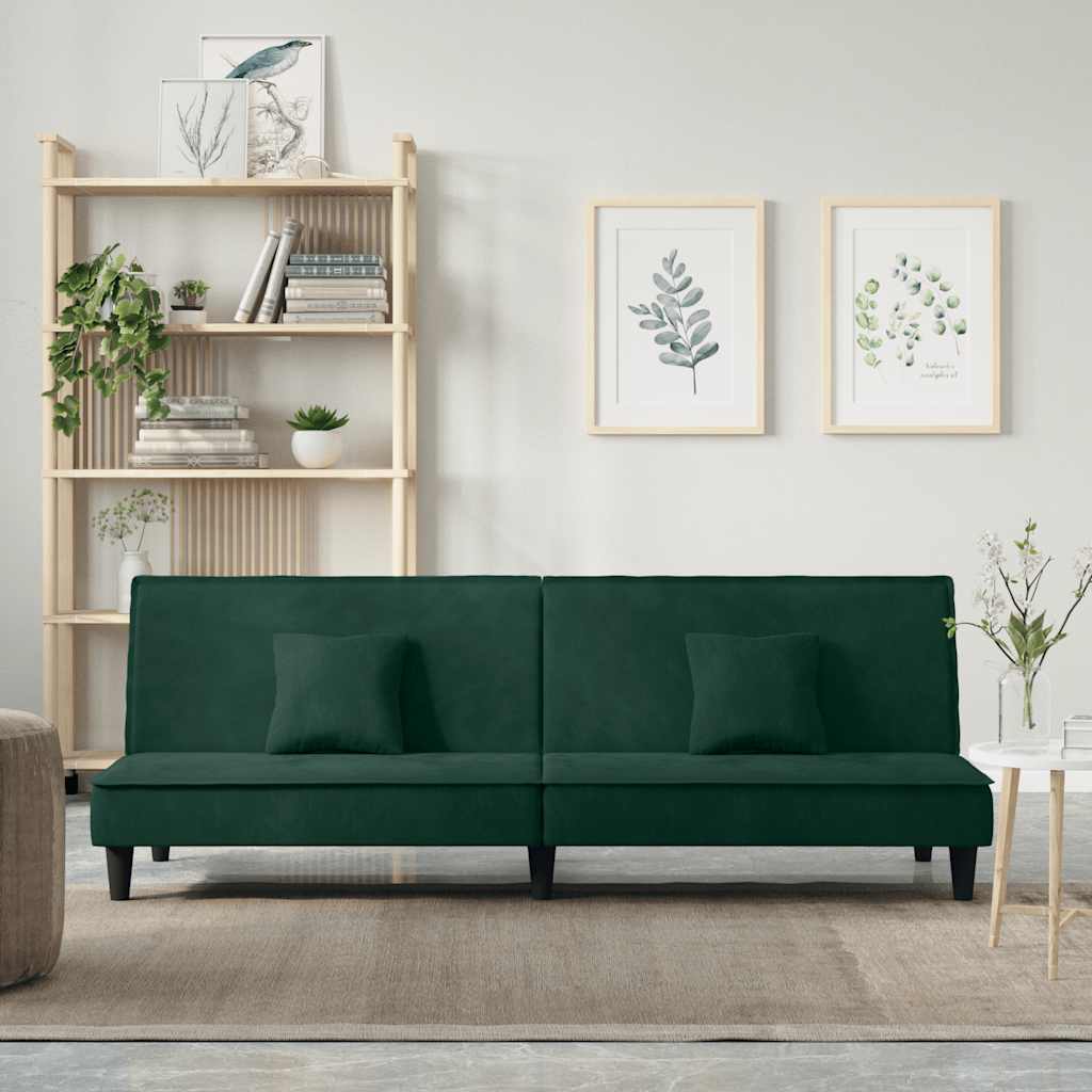 JUNG Vida Schlafsofa Dunkelgrün Samt
