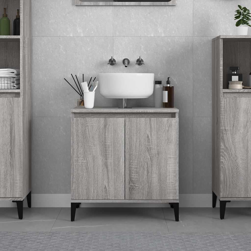 JUNG Vida Waschbeckenunterschrank Grau Sonoma 58x33x60 cm Holzwerkstoff