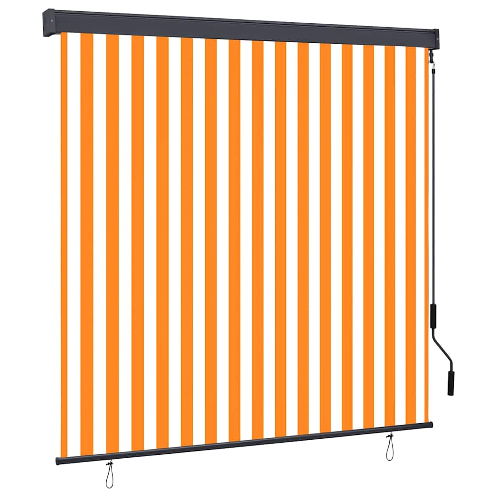 JUNG Vida Rollo Weiß und Orange 180 x 250 cm Stoff und Aluminium