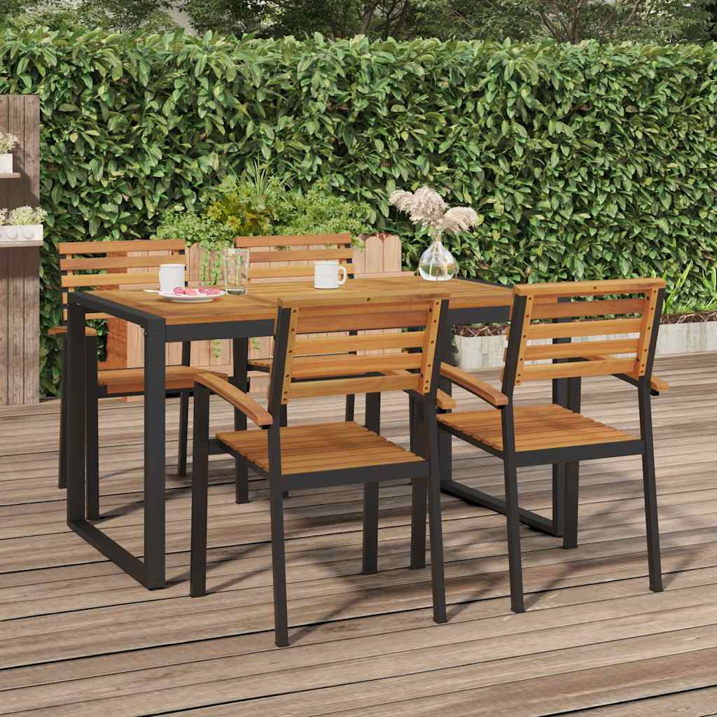 JUNG Vida Gartentisch mit Beinen in U-Form 140×80×75 cm Massivholz Akazie