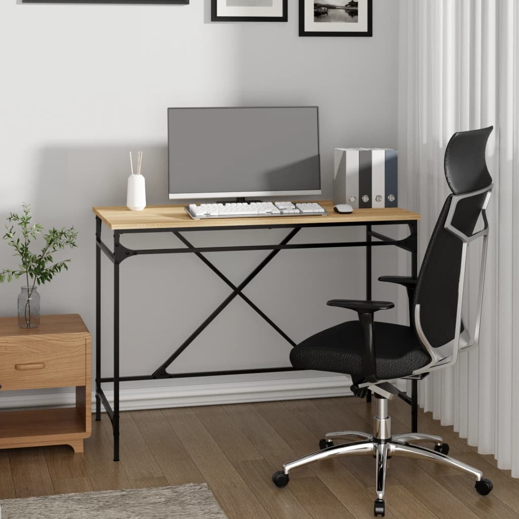 JUNG Vida Schreibtisch Sonoma-Eiche 100x50x75 cm Holzwerkstoff und Eisen