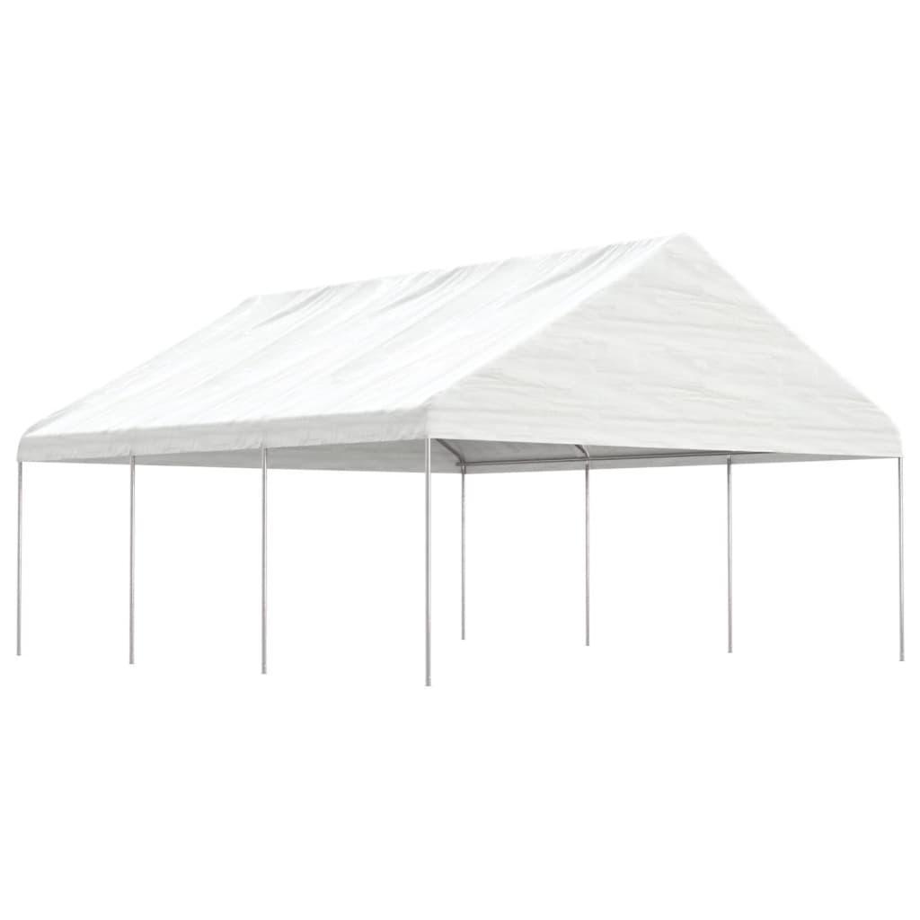 JUNG Vida Pavillon mit Dach Weiß 6,69x5,88x3,75 m Polyethylen