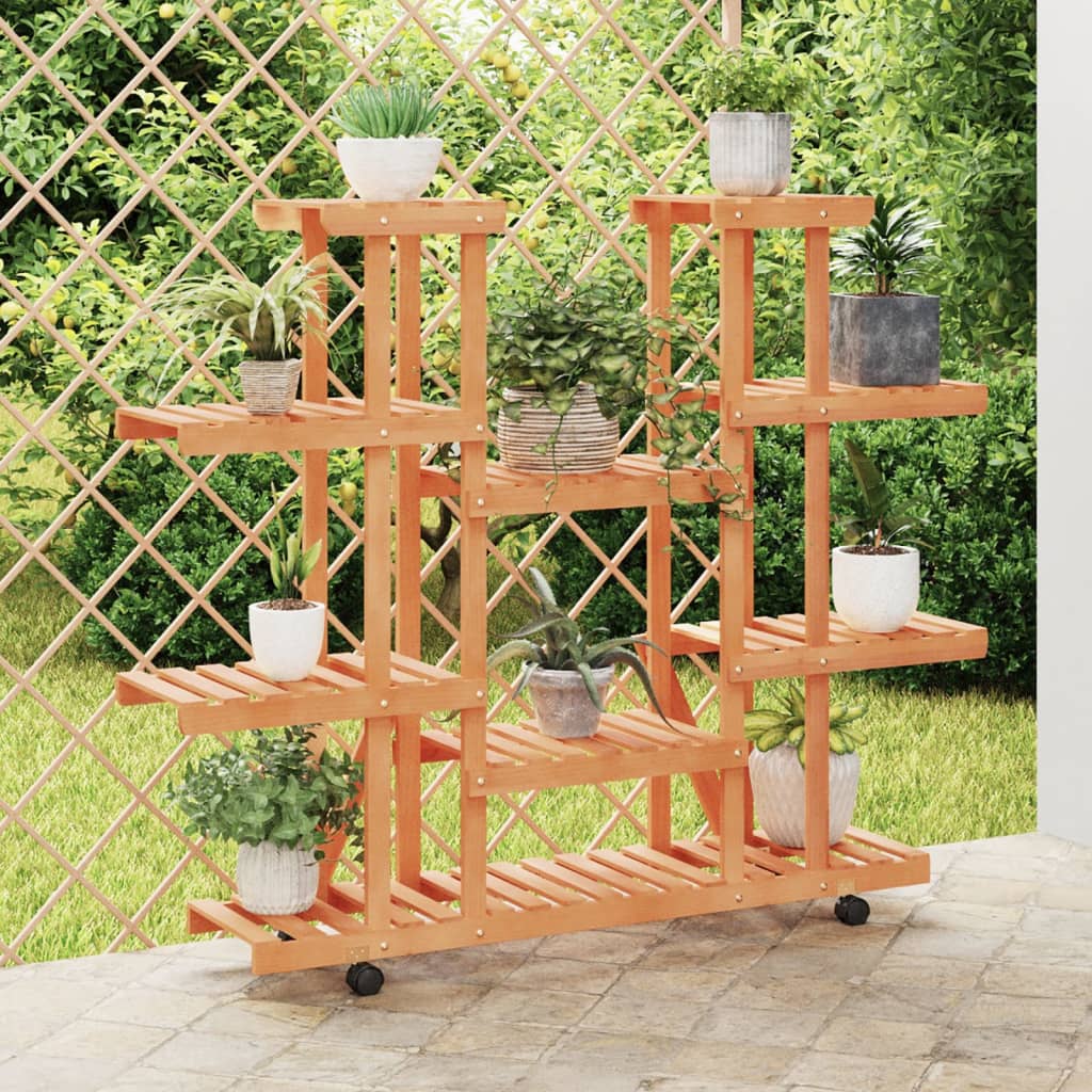 JUNG Vida Blumenständer mit Rollen 110x25x115 cm Massivholz Tanne
