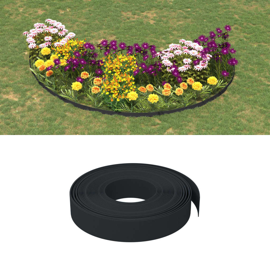 JUNG Vida Rasenkanten 4 Stk. Schwarz 10 m 10 cm Polyethylen