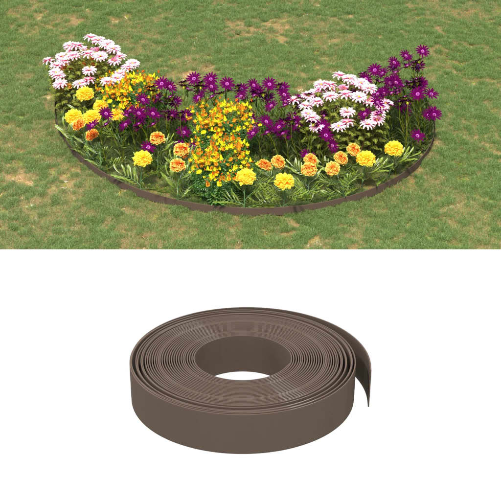 JUNG Vida Rasenkanten 3 Stk. Braun 10 m 10 cm Polyethylen