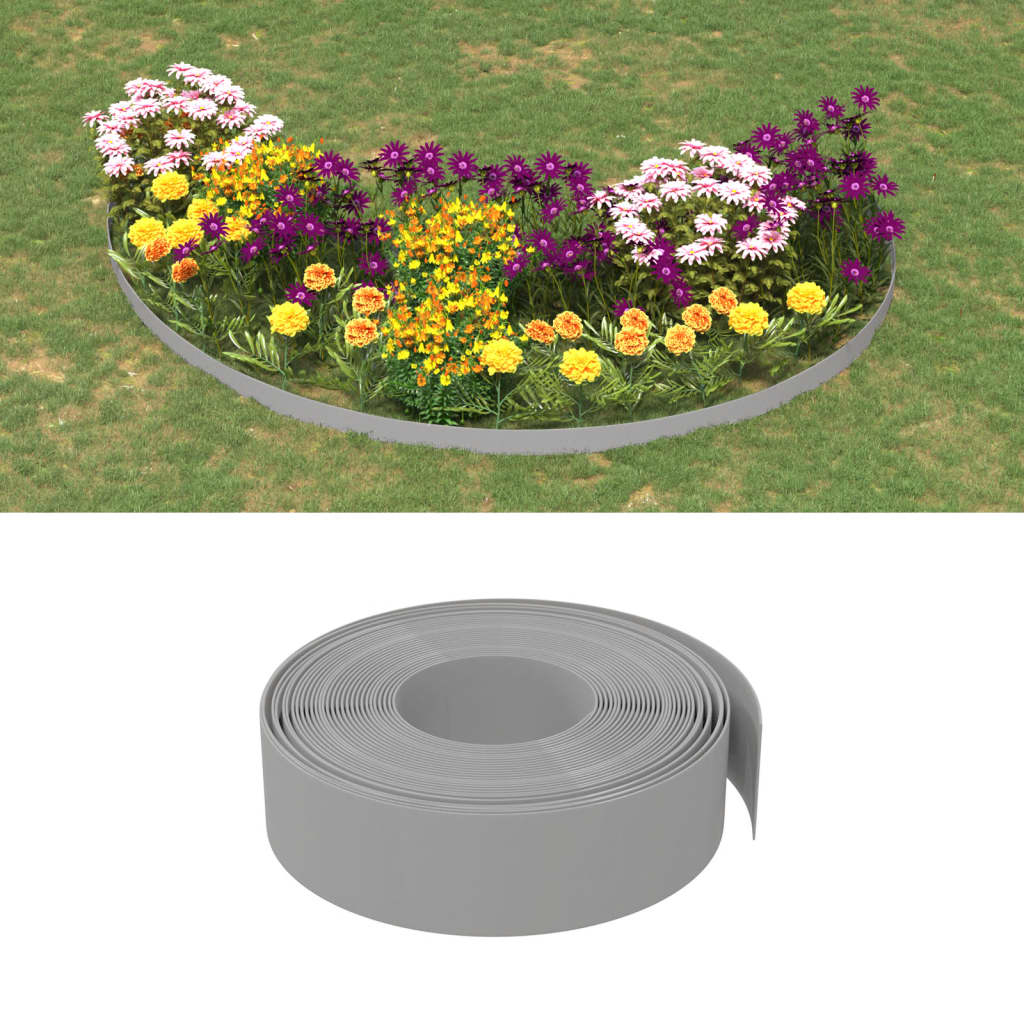 JUNG Vida Rasenkanten 5 Stk. Grau 10 m 15 cm Polyethylen