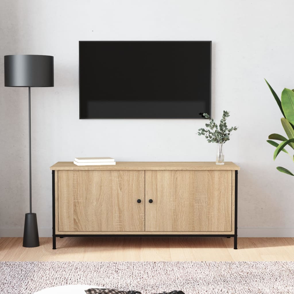JUNG Vida TV-Schrank mit Türen Sonoma-Eiche 102x35x45 cm Holzwerkstoff