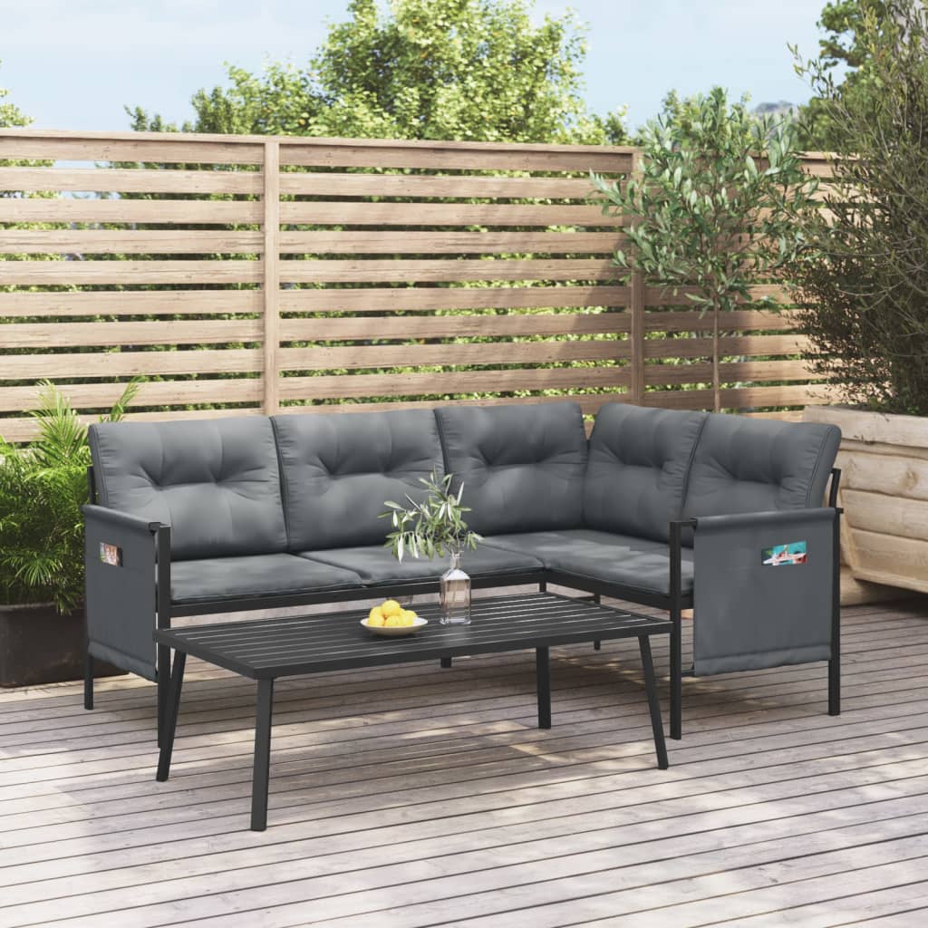 JUNG Vida 2-tlg. Garten-Lounge-Set Anthrazit Stahl