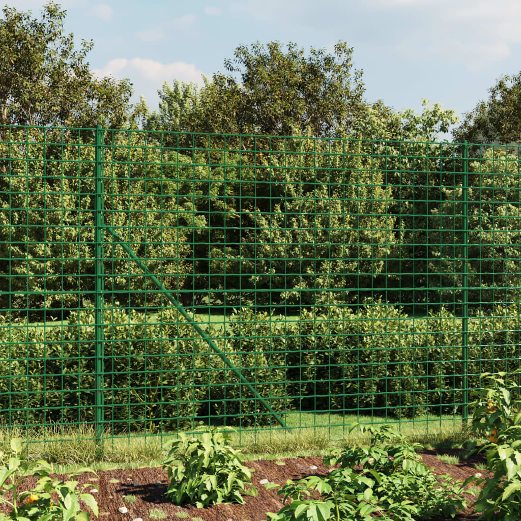 JUNG Vida Maschendrahtzaun mit Bodenhülsen Grün 1,8x25 m