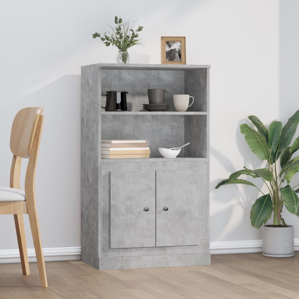 JUNG Vida Highboard Betongrau 60x35,5x103,5 cm Holzwerkstoff