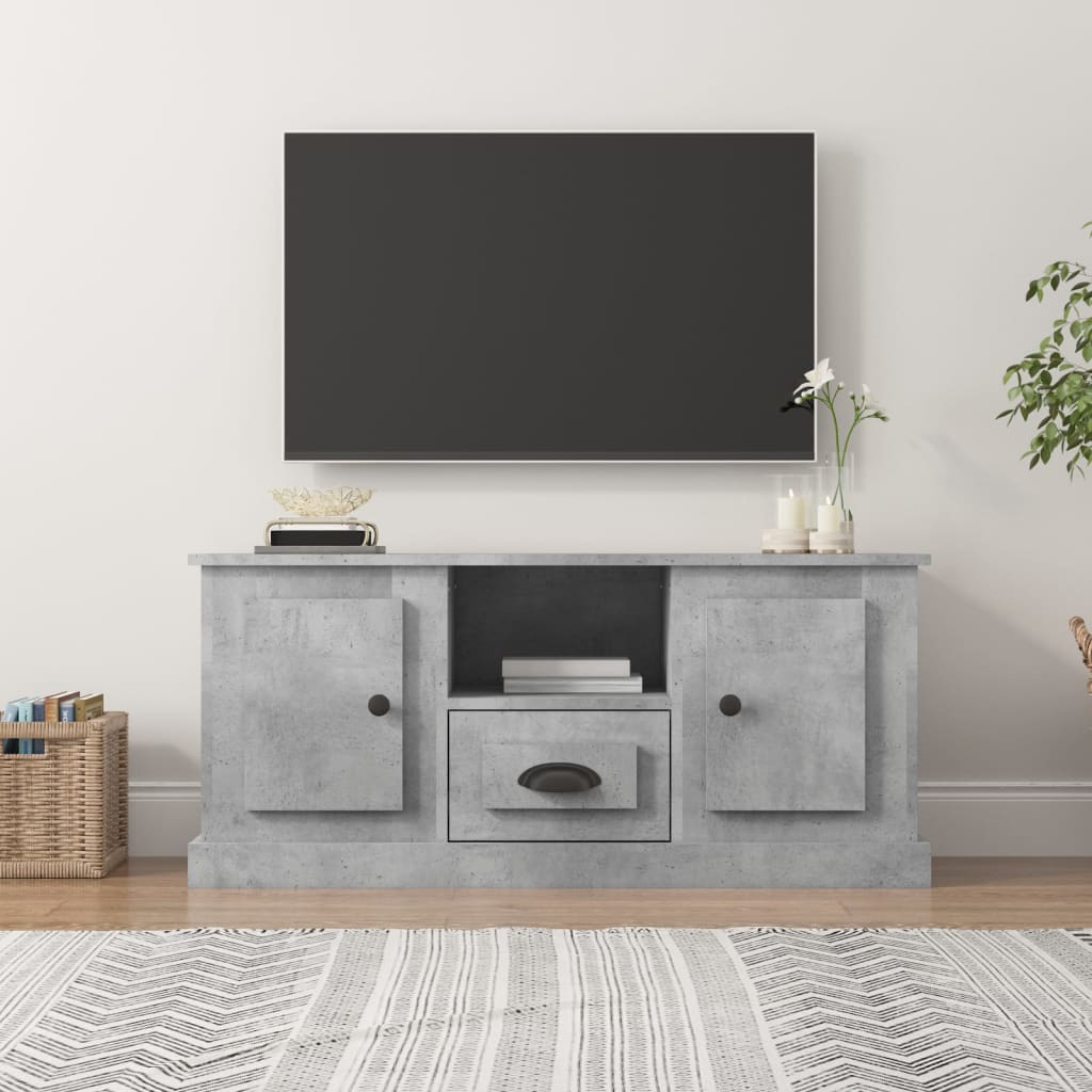 JUNG Vida TV-Schrank Betongrau 100x35,5x45 cm Holzwerkstoff