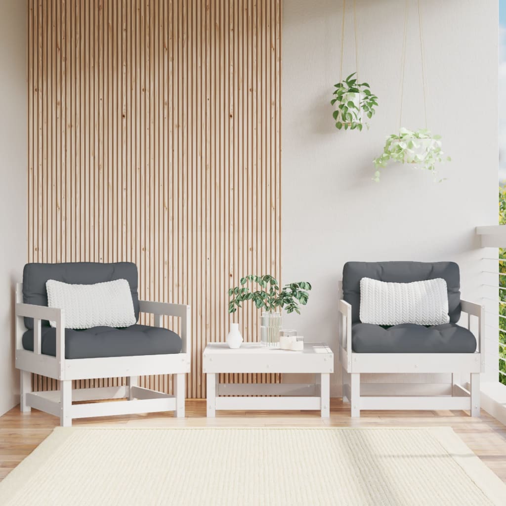 JUNG Vida Gartenstühle 2 Stk. Weiß Massivholz Kiefer