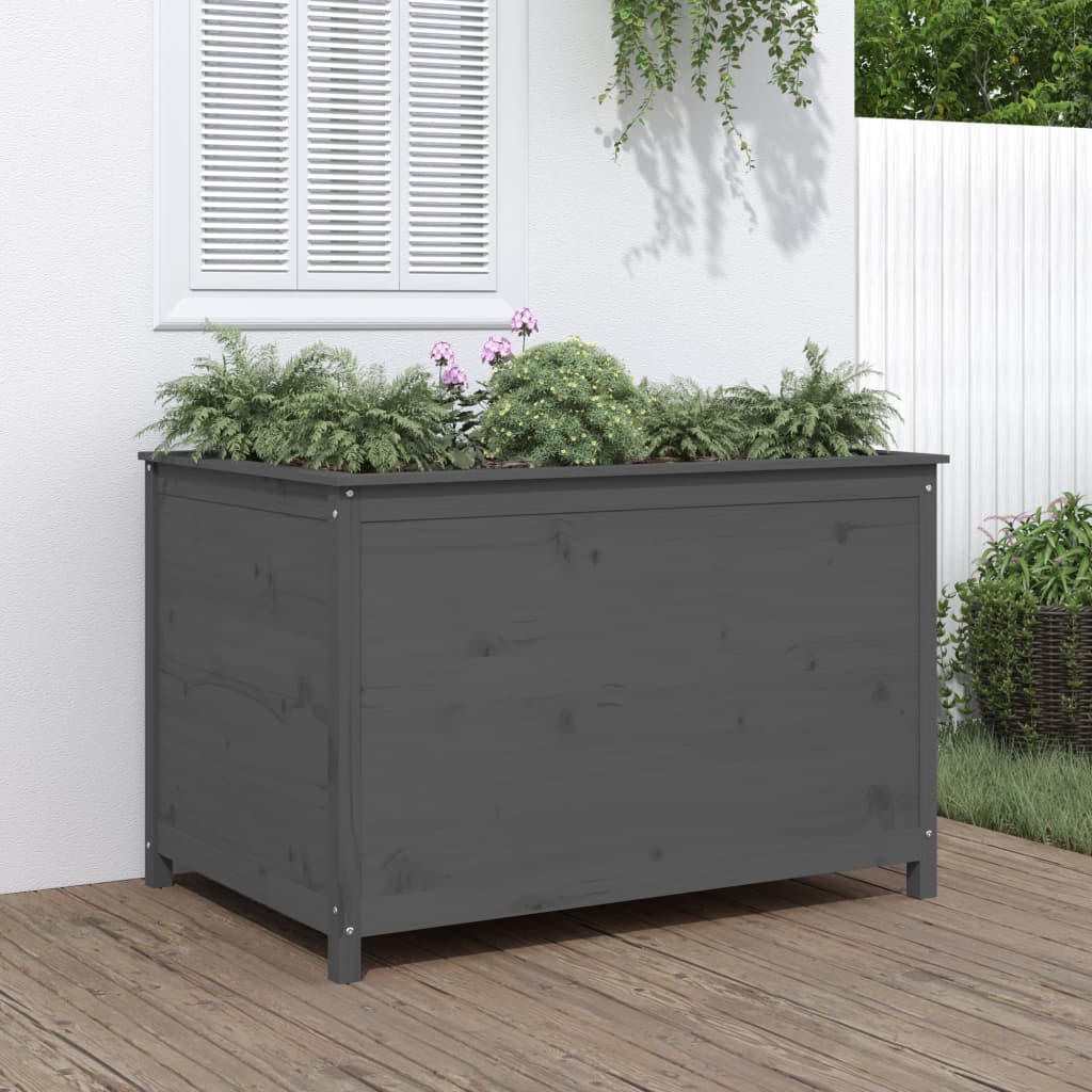 JUNG Vida Hochbeet Grau 119,5x82,5x78 cm Massivholz Kiefer