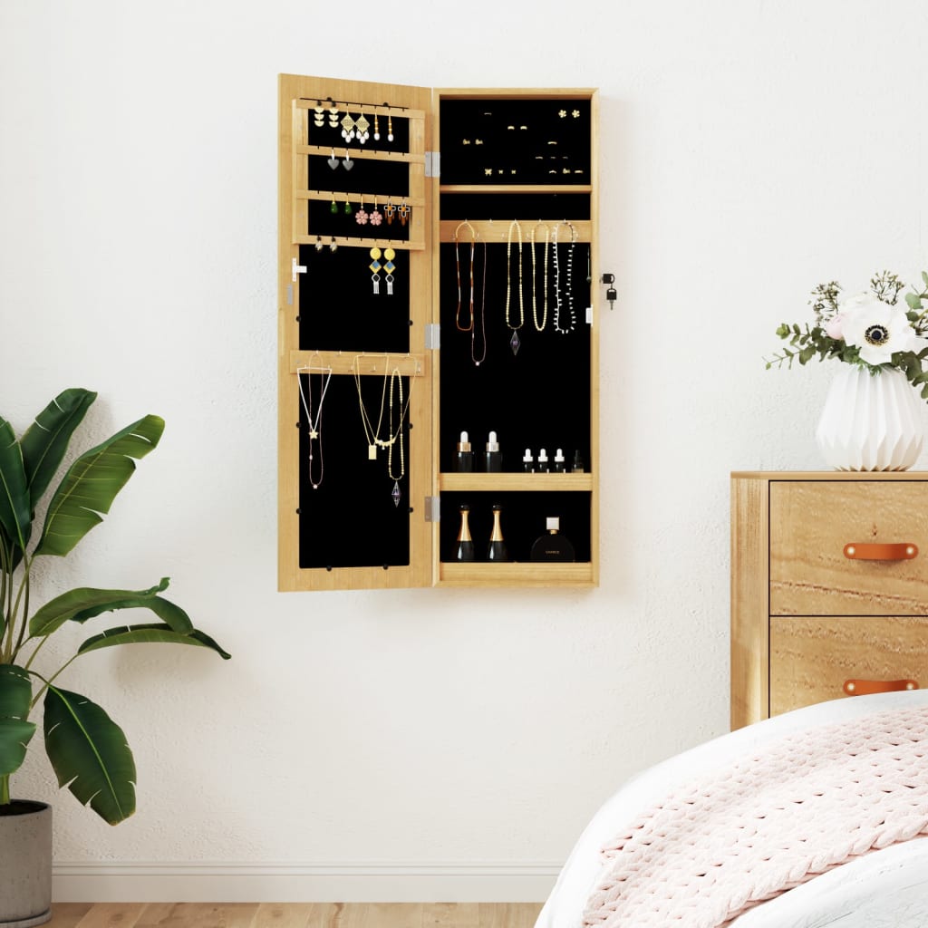 JUNG Vida Schmuckschrank mit Spiegel Wandmontage 30x8,5x90 cm