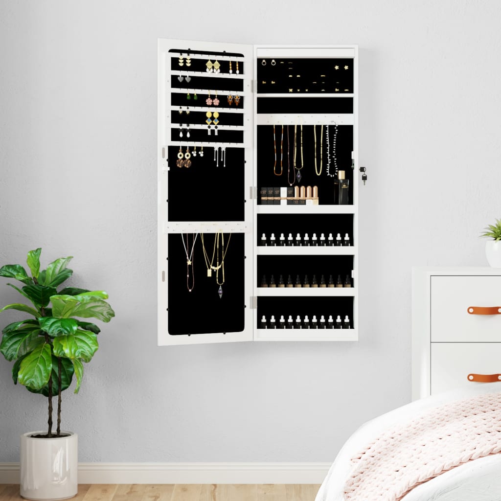 JUNG Vida Spiegel-Schmuckschrank mit LED-Beleuchtung Wandmontage Weiß