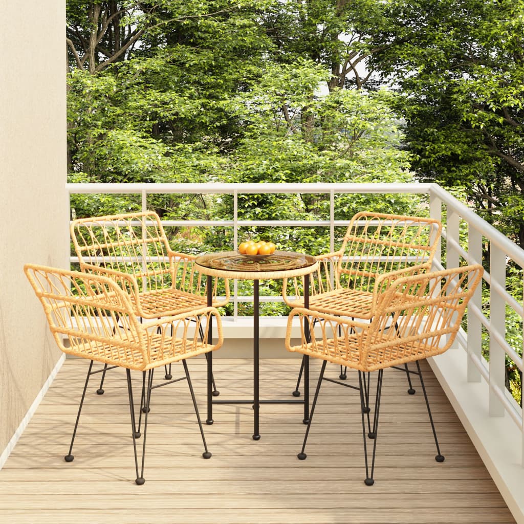 JUNG Vida 5-tlg. Garten-Essgruppe Poly Rattan