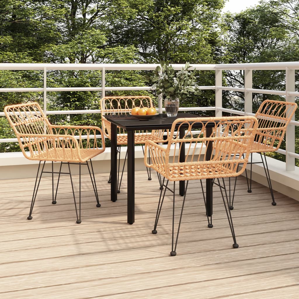 JUNG Vida 5-tlg. Garten-Essgruppe Poly Rattan