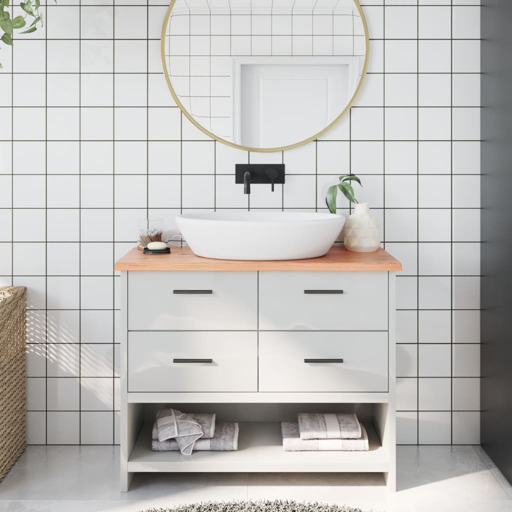 JUNG Vida Waschtischplatte Hellbraun 100x30x2 cm Massivholz Behandelt