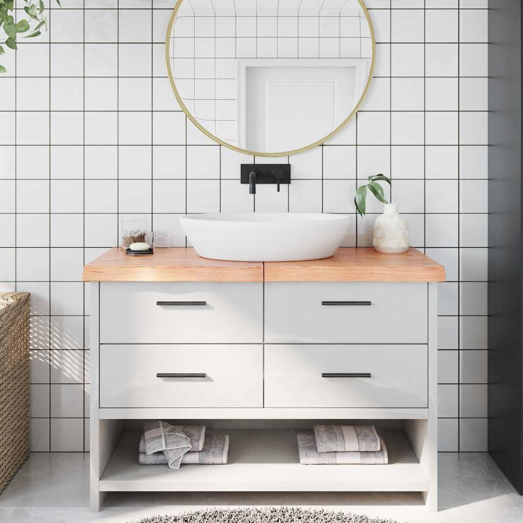 JUNG Vida Waschtischplatte Hellbraun 120x50x(2-6) cm Massivholz Behandelt
